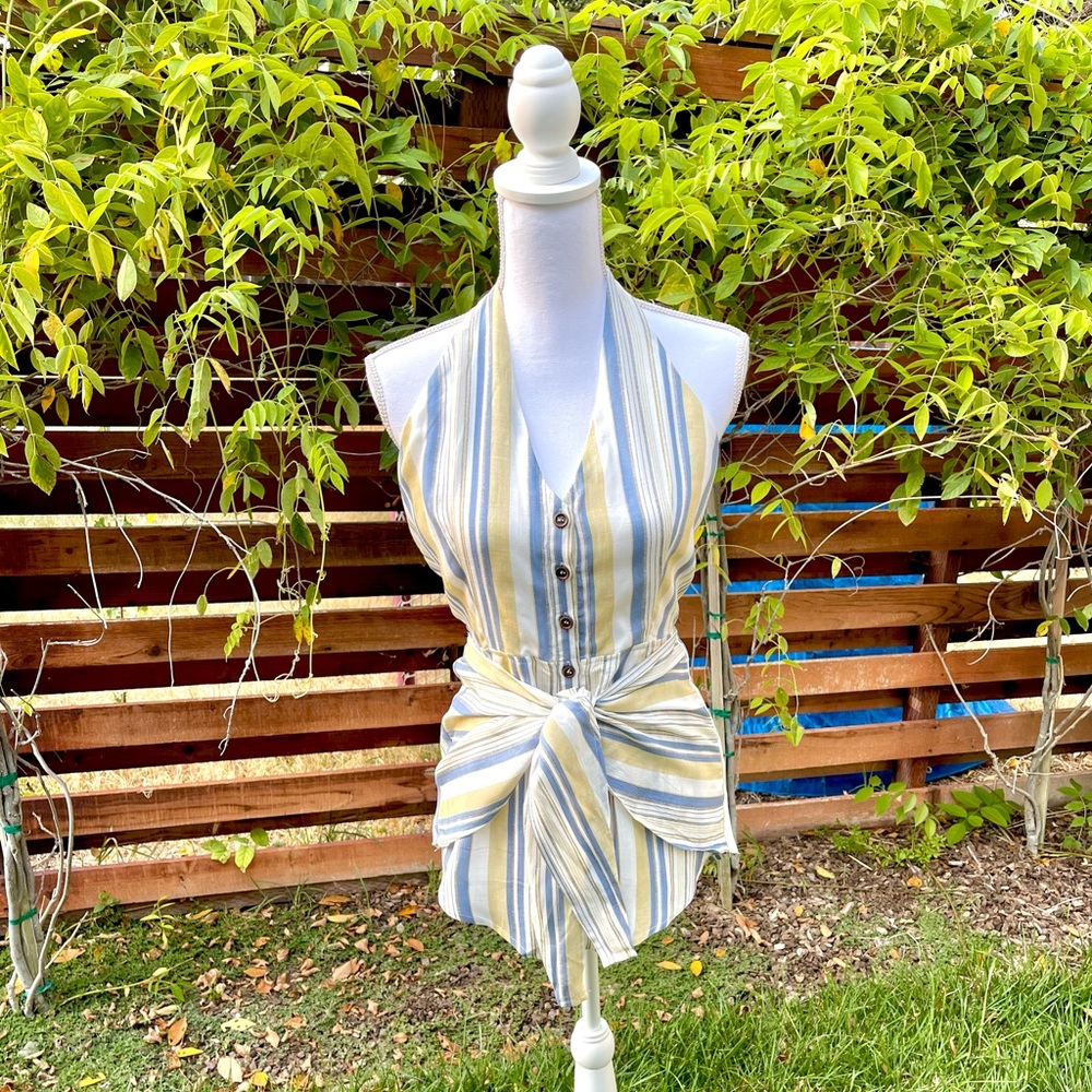 Melba Stripped Halter Romper